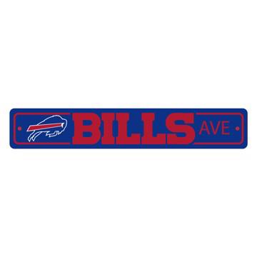Wholesale-Buffalo Bills Team Color Street Sign Décor 4in. X 24in. Lightweight NFL Lightweight Décor - 4" X 24" SKU: 32203