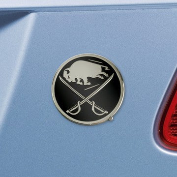 Wholesale-Buffalo Sabres Emblem - Chrome NHL Exterior Auto Accessory - Chrome Emblem - 2" x 3.2" SKU: 14845