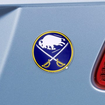 Wholesale-Buffalo Sabres Emblem - Color NHL Exterior Auto Accessory - Color Emblem - 2" x 3.2" SKU: 22204