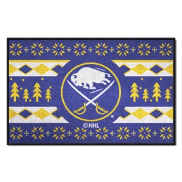 Wholesale-Buffalo Sabres Holiday Sweater Starter Mat NHL Accent Rug - 19" x 30" SKU: 26847