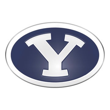Wholesale-BYU Embossed Color Emblem Brigham Young University Embossed Color Emblem 3.25” x 3.25” - "Y" Logo SKU: 60516
