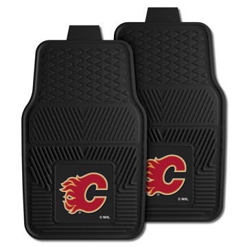 Wholesale-Calgary Flames 2-pc Vinyl Car Mat Set NHL Auto Floor Mat - 2 piece Set - 17" x 27" SKU: 10607