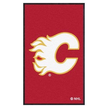 Wholesale-Calgary Flames 3X5 High-Traffic Mat with Rubber Backing NHL Commercial Mat - Portrait Orientation - Indoor - 33.5" x 57" SKU: 12838