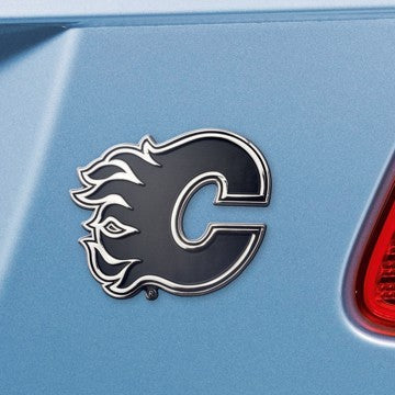 Wholesale-Calgary Flames Chrome Emblem NHL Exterior Auto Accessory - Chrome Emblem - 2" x 3.2" SKU: 16999