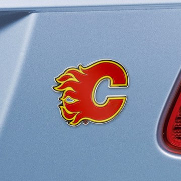 Wholesale-Calgary Flames Color Emblem NHL Exterior Auto Accessory - Color Emblem - 2" x 3.2" SKU: 22760