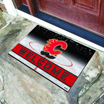 Wholesale-Calgary Flames Crumb Rubber Door Mat NHL Outdoor Door Mat - 18" x 30" SKU: 21265