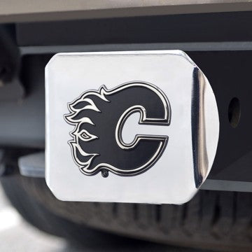 Wholesale-Calgary Flames Hitch Cover NHL Chrome Emblem on Chrome Hitch - 3.4" x 4" SKU: 17000