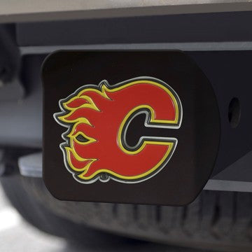 Wholesale-Calgary Flames Hitch Cover NHL Color Emblem on Black Hitch - 3.4" x 4" SKU: 22762