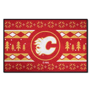 Wholesale-Calgary Flames Holiday Sweater Starter Mat NHL Accent Rug - 19" x 30" SKU: 26848