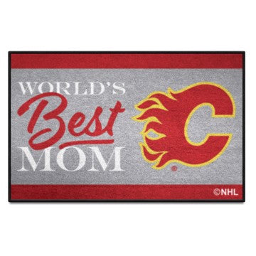 Wholesale-Calgary Flames Starter Mat - World's Best Mom NHL Accent Rug - 19" x 30" SKU: 34141
