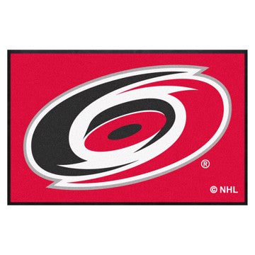 Wholesale-Carolina Hurricanes 4X6 High-Traffic Mat with Rubber Backing NHL Commercial Mat - Landscape Orientation - Indoor - 43" x 67" SKU: 12841