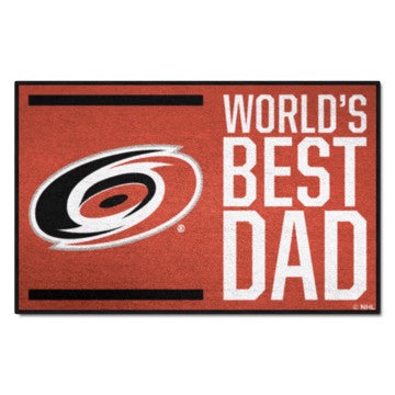 Wholesale-Carolina Hurricanes Starter Mat - World's Best Dad NHL Accent Rug - 19" x 30" SKU: 31149