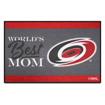 Wholesale-Carolina Hurricanes Starter Mat - World's Best Mom NHL Accent Rug - 19" x 30" SKU: 34142