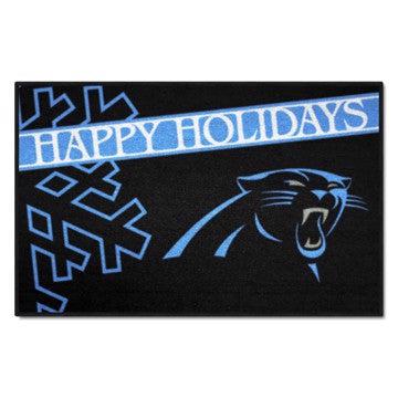 Wholesale-Carolina Panthers Happy Holidays Starter Mat NFL Accent Rug - 19" x 30" SKU: 17627