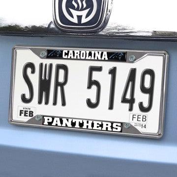 Wholesale-Carolina Panthers License Plate Frame NFL Exterior Auto Accessory - 6.25" x 12.25" SKU: 21368