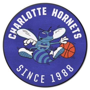 Wholesale-Charlotte Hornets Roundel Mat - Retro Collection NBA Accent Rug - Round - 27" diameter SKU: 35242
