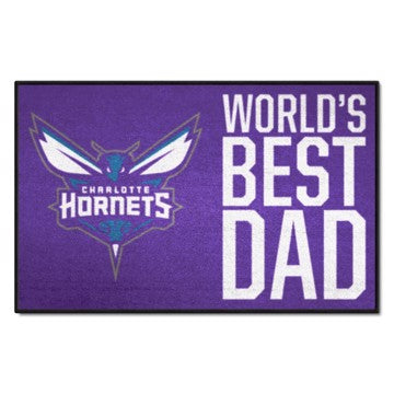 Wholesale-Charlotte Hornets Starter Mat - World's Best Dad NBA Accent Rug - 19" x 30" SKU: 31180