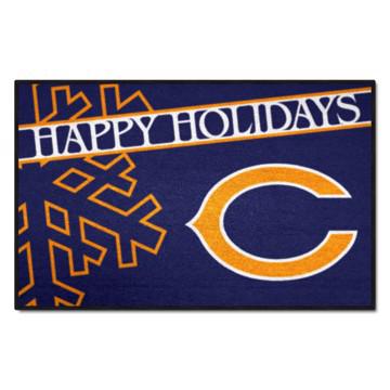 Wholesale-Chicago Bears Happy Holidays Starter Mat NFL Accent Rug - 19" x 30" SKU: 17628