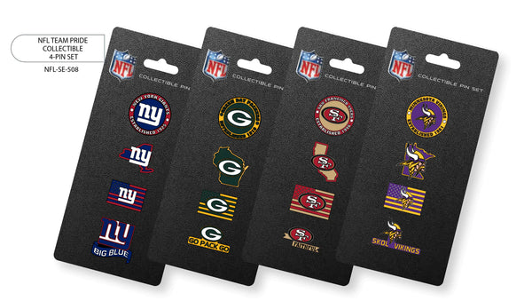 {{ Wholesale }} Chicago Bears NFL Team Pride Collectible 4-Pin Sets 