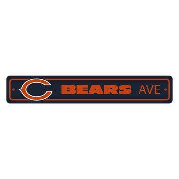Wholesale-Chicago Bears Team Color Street Sign Décor 4in. X 24in. Lightweight NFL Lightweight Décor - 4" X 24" SKU: 32205