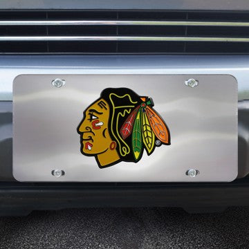 Wholesale-Chicago Blackhawks Diecast License Plate NHL Exterior Auto Accessory - 12" x 6" SKU: 24536