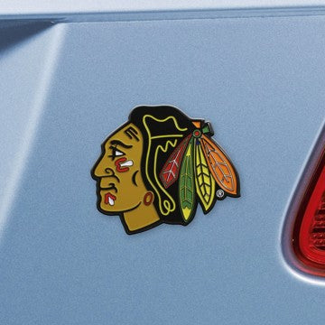 Wholesale-Chicago Blackhawks Emblem - Color NHL Exterior Auto Accessory - Color Emblem - 2" x 3.2" SKU: 22205