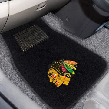 Wholesale-Chicago Blackhawks Embroidered Car Mat Set NHL Auto Floor Mat - 2 piece Set - 17" x 25.5" SKU: 17090