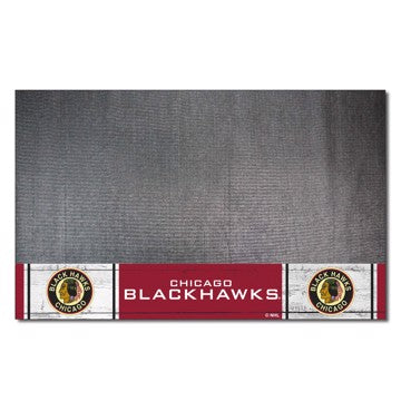 Wholesale-Chicago Blackhawks Grill Mat - Retro Collection NHL Vinyl Mat - 26" x 42" SKU: 35464