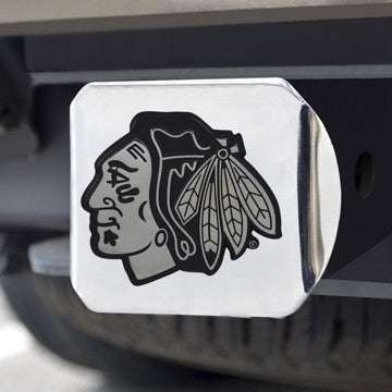 Wholesale-Chicago Blackhawks Hitch Cover NHL Chrome Emblem on Chrome Hitch - 3.4" x 4" SKU: 14963