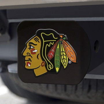 Wholesale-Chicago Blackhawks Hitch Cover NHL Color Emblem on Black Hitch - 3.4" x 4" SKU: 22764