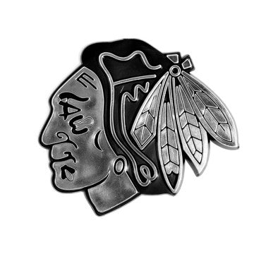 Wholesale-Chicago Blackhawks Molded Chrome Emblem NHL Plastic Auto Accessory SKU: 60295