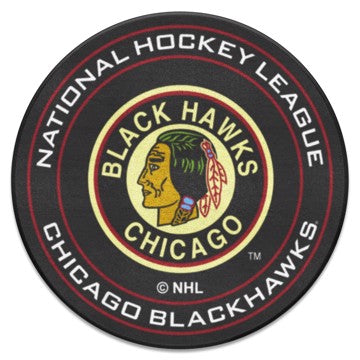 Wholesale-Chicago Blackhawks Puck Mat - Retro Collection NHL Accent Rug - Round - 27" diameter SKU: 35463