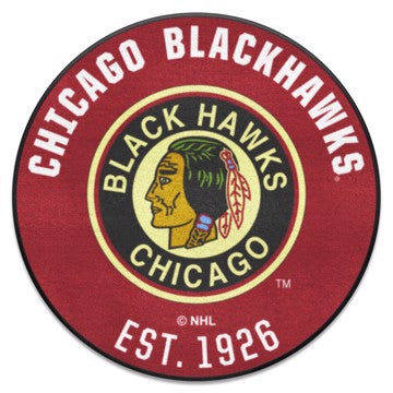 Wholesale-Chicago Blackhawks Roundel Mat - Retro Collection NHL Accent Rug - Round - 27" diameter SKU: 35462