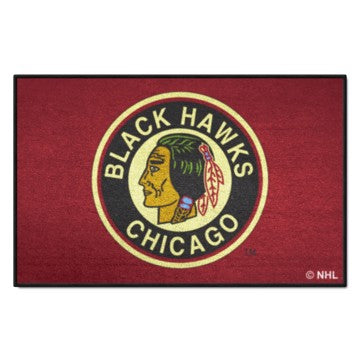 Wholesale-Chicago Blackhawks Starter Mat - Retro Collection NHL Accent Rug - 19" x 30" SKU: 35461