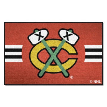 Wholesale-Chicago Blackhawks Starter - Uniform Alternate Jersey NHL Accent Rug - 19" x 30" SKU: 31931