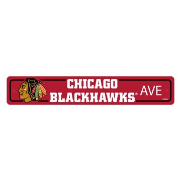 Wholesale-Chicago Blackhawks Street Sign NHL Lightweight Décor - 4" X 24" SKU: 32235