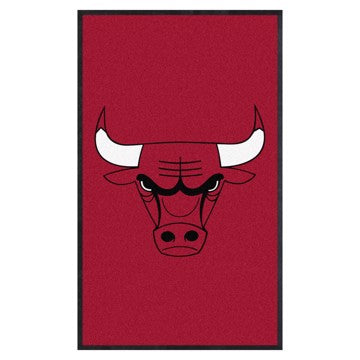 Wholesale-Chicago Bulls 3X5 High-Traffic Mat with Rubber Backing NBA Commercial Mat - Portrait Orientation - Indoor - 33.5" x 57" SKU: 9904