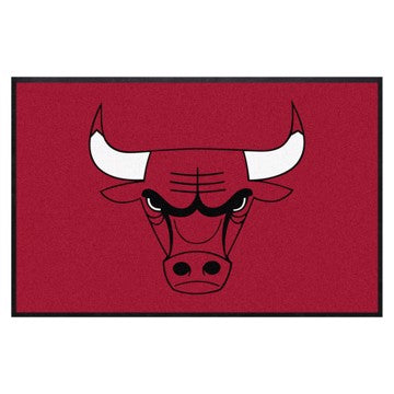 Wholesale-Chicago Bulls 4X6 High-Traffic Mat with Rubber Backing NBA Commercial Mat - Landscape Orientation - Indoor - 43" x 67" SKU: 9905