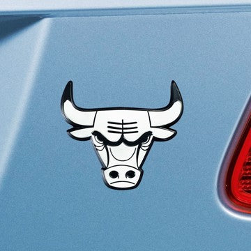 Wholesale-Chicago Bulls Emblem - Chrome NBA Exterior Auto Accessory - Chrome Emblem - 2.8" x 3.2" SKU: 14848