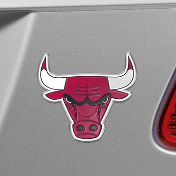 Wholesale-Chicago Bulls Embossed Color Emblem NBA Exterior Auto Accessory - Aluminum Color SKU: 60426