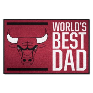 Wholesale-Chicago Bulls Starter Mat - World's Best Dad NBA Accent Rug - 19" x 30" SKU: 31181