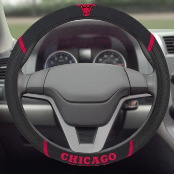 Wholesale-Chicago Bulls Steering Wheel Cover NBA Universal Fit - 15" x 15" SKU: 14846
