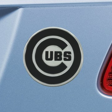 Wholesale-Chicago Cubs Emblem - Chrome MLB Exterior Auto Accessory - Chrome Emblem - 2" x 3.2" SKU: 26539