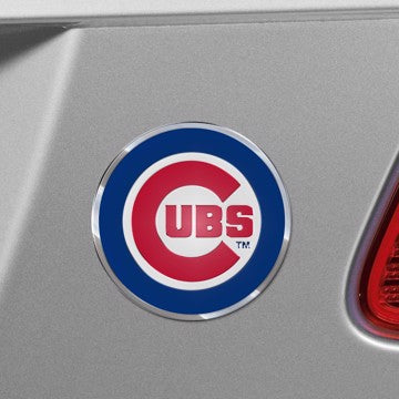 Wholesale-Chicago Cubs Embossed Color Emblem MLB Exterior Auto Accessory - Aluminum Color SKU: 60399