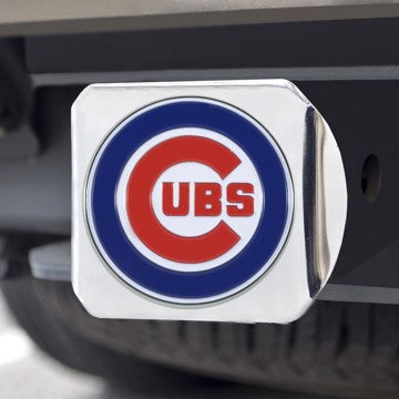 Wholesale-Chicago Cubs Hitch Cover MLB Color Emblem on Chrome Hitch - 3.4" x 4" SKU: 26540