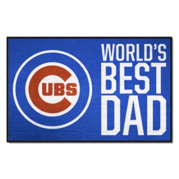 Wholesale-Chicago Cubs World's Best Dad Starter Mat MLB Accent Rug - 19" x 30" SKU: 31118