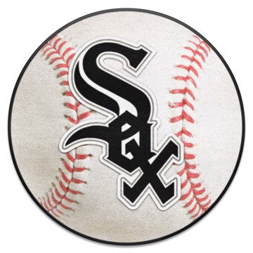 Wholesale-Chicago White Sox Baseball Mat MLB Accent Rug - Round - 27" diameter SKU: 6365