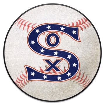 Wholesale-Chicago White Sox Baseball Mat - Retro Collection MLB Accent Rug - Round - 27" diameter SKU: 1781