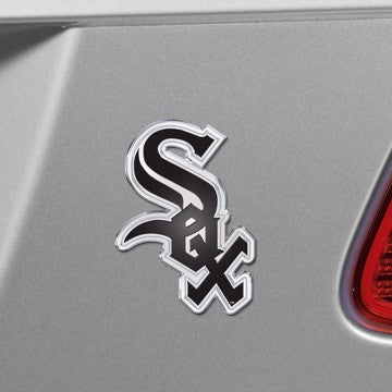 Wholesale-Chicago White Sox Embossed Color Emblem MLB Exterior Auto Accessory - Aluminum Color SKU: 60400