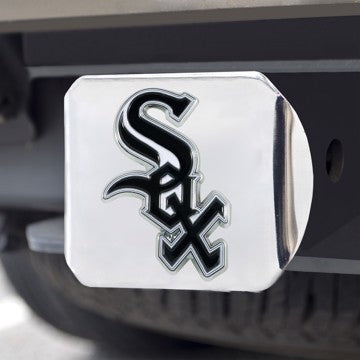 Wholesale-Chicago White Sox Hitch Cover MLB Color Emblem on Chrome Hitch - 3.4" x 4" SKU: 26551